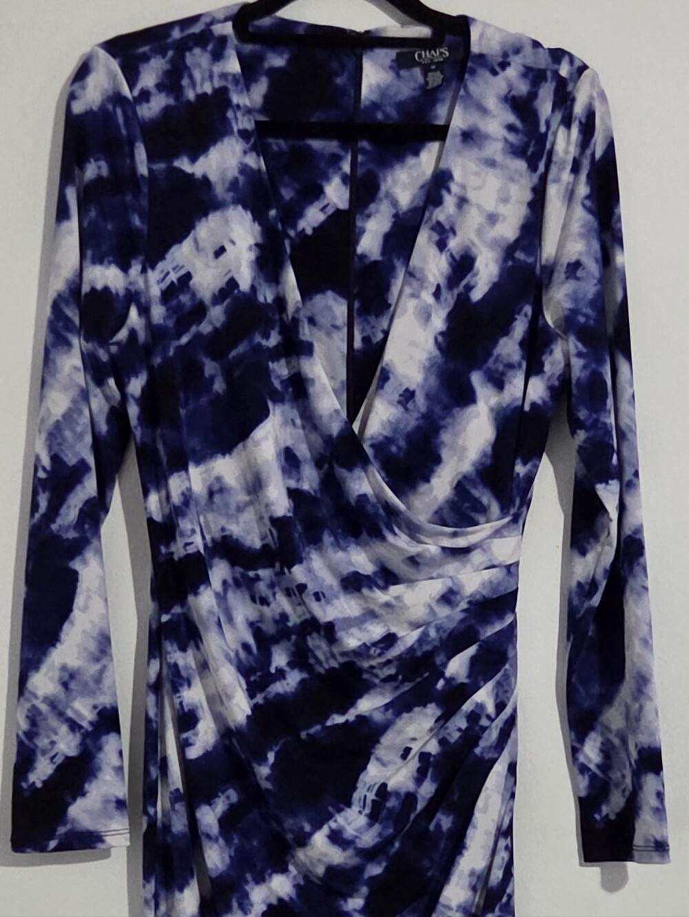 Chaps Faux Wrap Surplice Dress - Picture 6 of 6